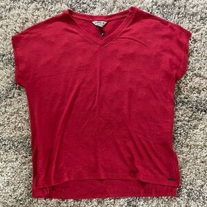Orvis Classic Collection Red‎ V-Neck Short Sleeve Top Small